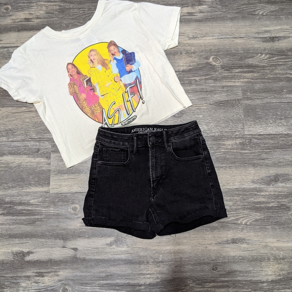 AEO Black Denim Shorts